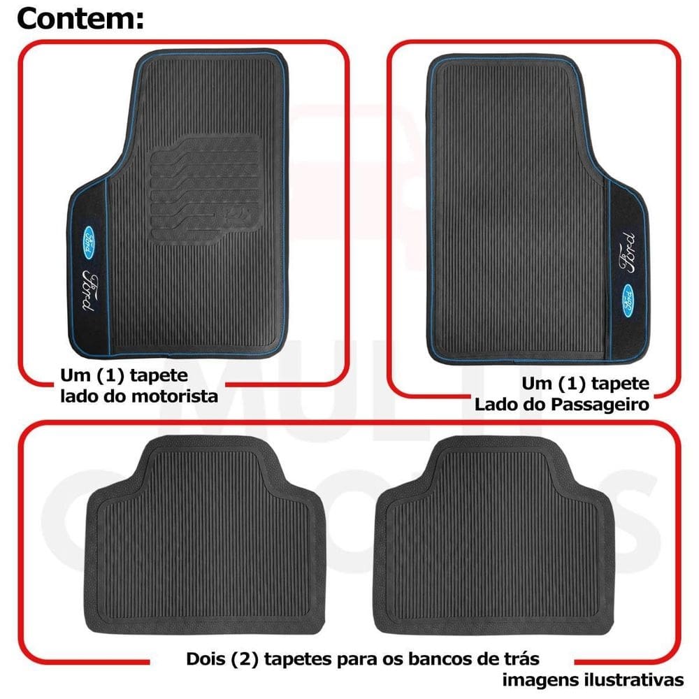 Tapete borracha ford fiesta escort focus ka ranger bordado