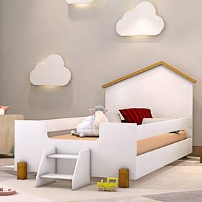 Cama Infantil Marques Branco/natural Com Colchão
