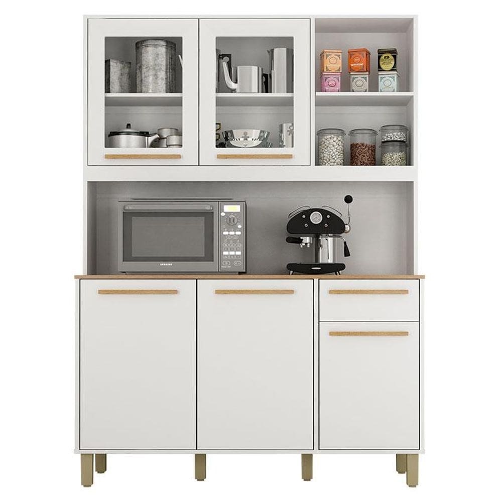 Armário de Cozinha Rubi Branco Cinamomo - Valdemóveis