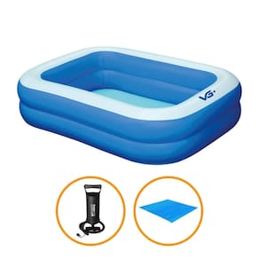 Piscina Inflável Retangular Azul 100 Litros com Bomba e Forro Vg+