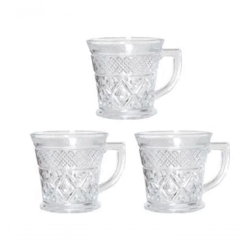 Canecas De Vidro Café Chá 3 Peças 156ml