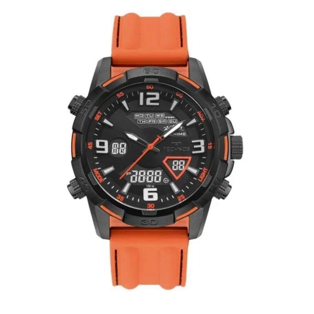 Relógio masculino analógico preto - pulseira silicone