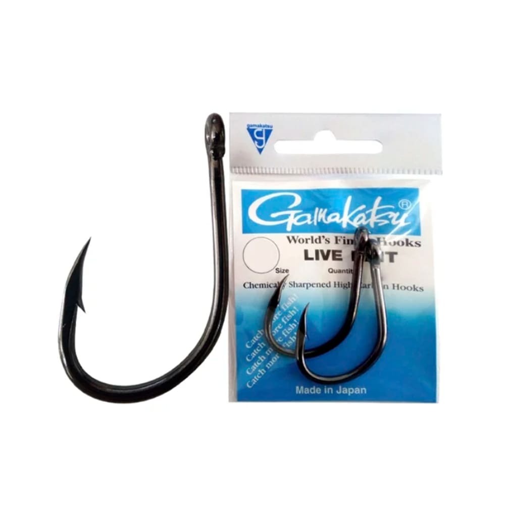 Anzol Gamakatsu Live Bait Black Super Resistente Cartela - Escolha o Tamanho