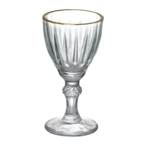 Taça licor de vidro dominic com borda dourada 55ml 6 peças