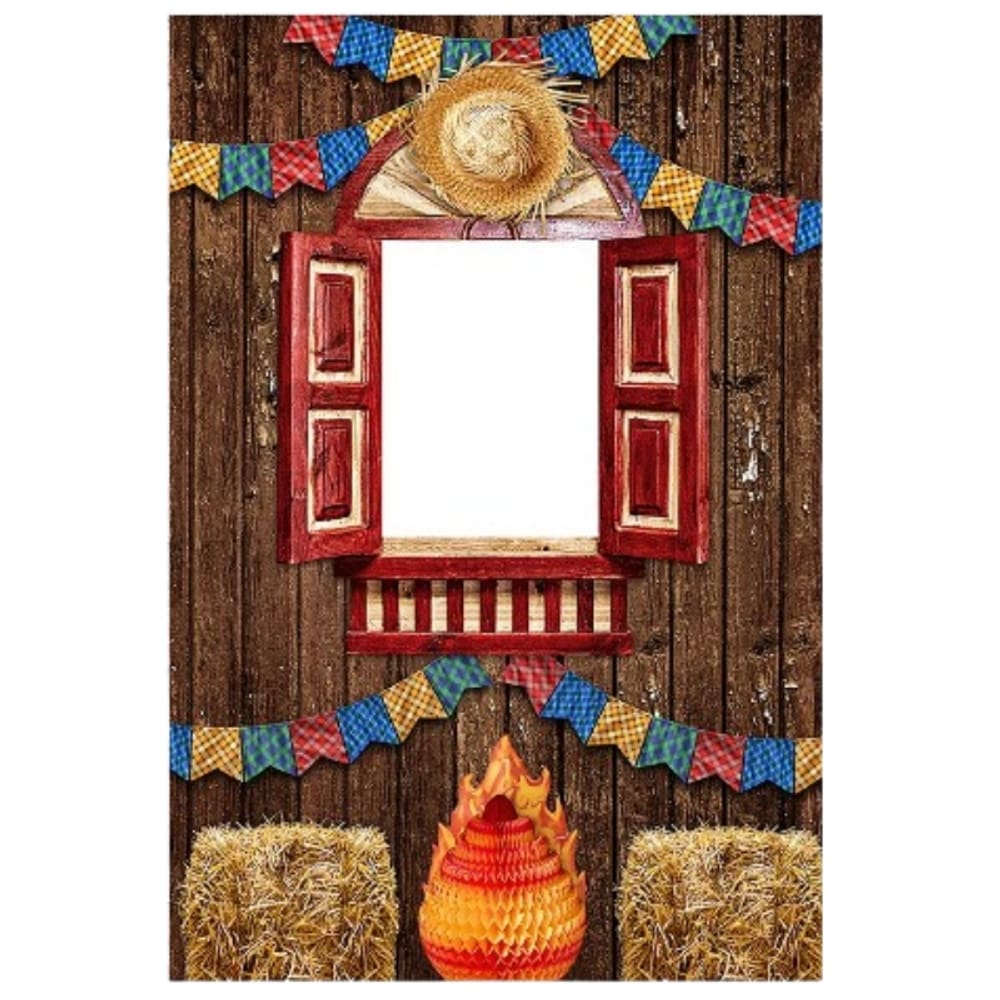 Painel Decorativo Vazado Festa junina feno