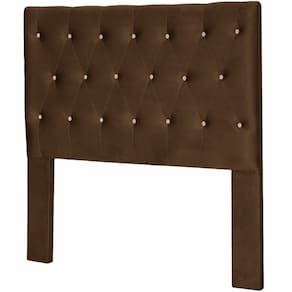Cabeceira Solteiro Mega Vince estofada em tecido Veludo para cama box de 88 cm Marrom