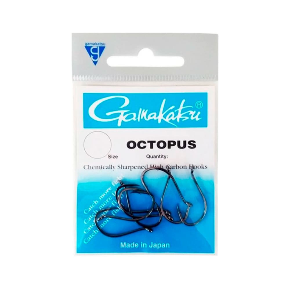 Kit Anzol Gamakatsu Octopus Black Super Resistente nº 6/0 3 Cartelas 18 Unidades