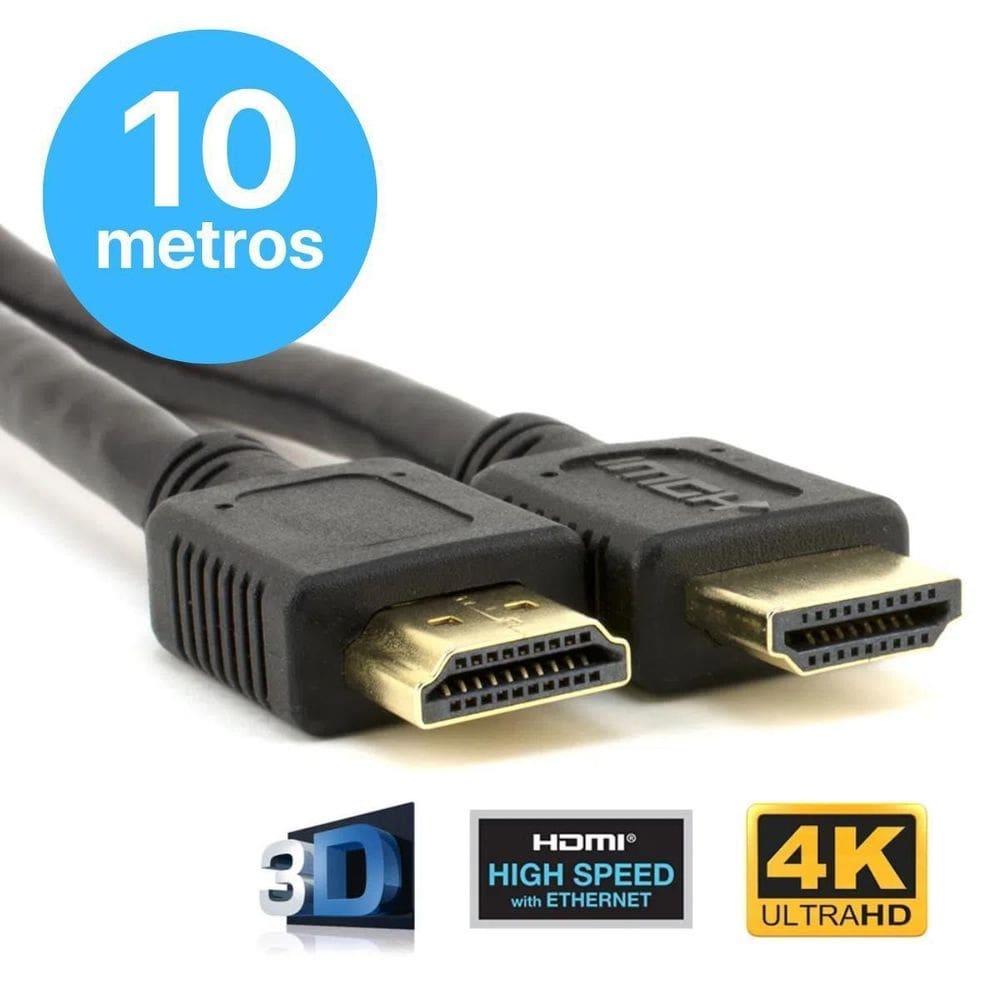 Cabo hdmi 2.0 10m ultra velocidade resolução 4k blindado