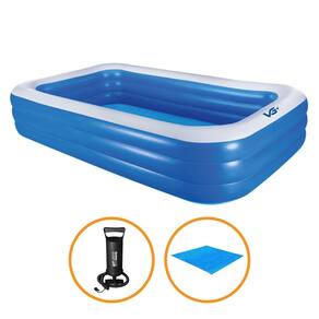 Piscina Inflável Retangular Azul 712 Litros Pvc com Bomba e Forro Vg+