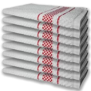 8 Panos De Prato Atoalhado Felpudo 370G/M² Premium Vermelho