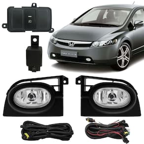 Kit farol de milha neblina honda new civic 2006 2007 2008