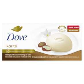 Kit Sabonete Barra Dove Karite E Baunilha 90g Com 6 Unidades