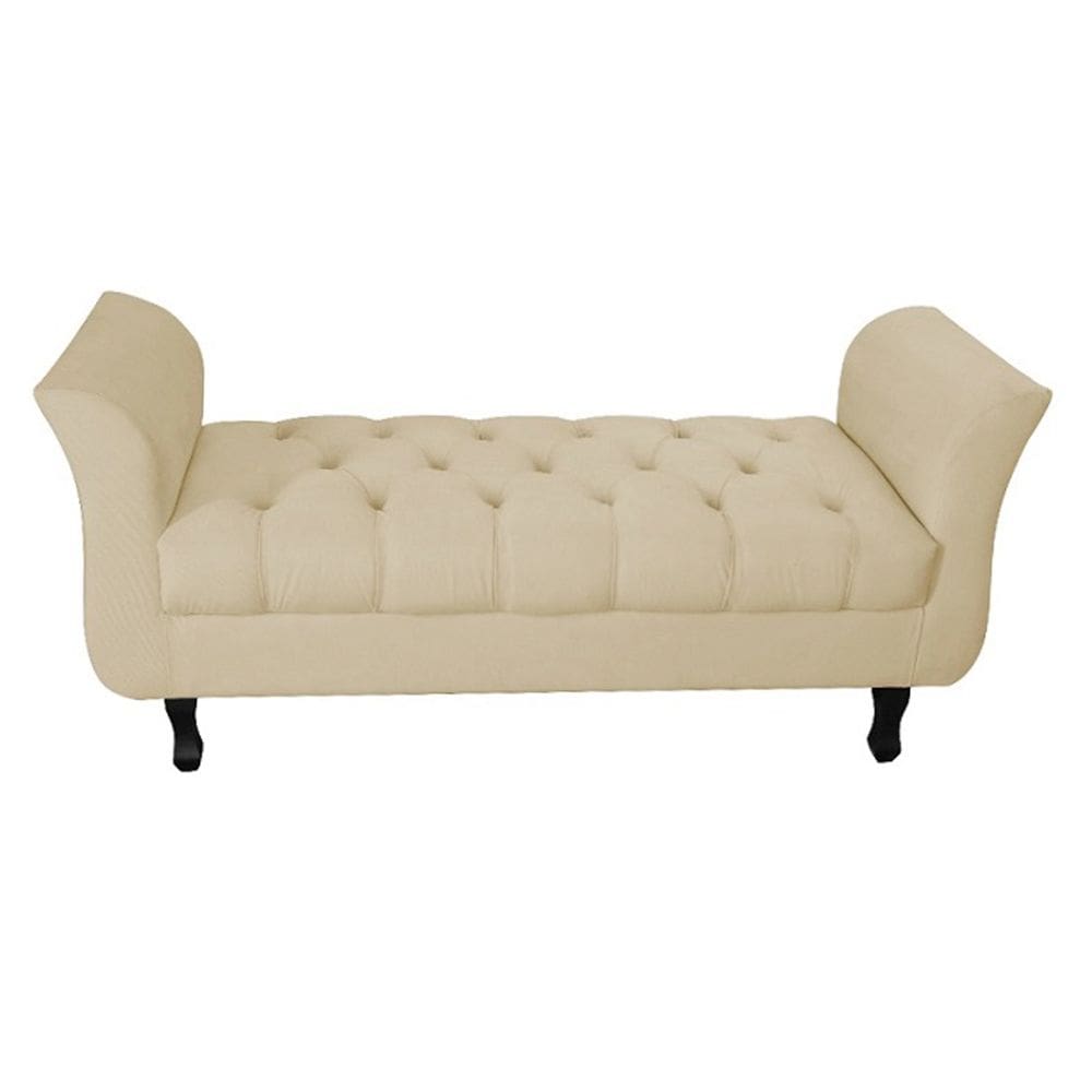 Recamier Grecia Decorativa 150cm Suede Bege - Montanaris Decor