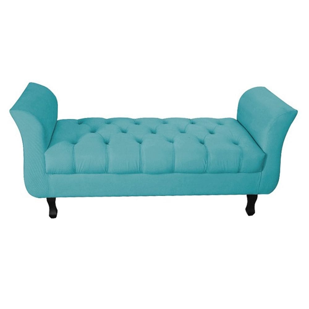 Recamier Grecia Decorativa 150cm Suede Azul Turquesa - Montanaris Decor