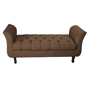 Recamier Grecia Decorativa 150cm Suede Marrom - Montanaris Decor