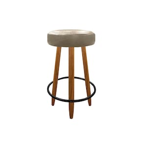Banqueta 60 cm Madeira 3 Pés Cozinha Bar BalcãoCourino Bege