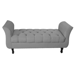 Recamier Grecia Decorativa 150cm Suede Cinza - Montanaris Decor