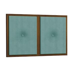Painel cabeceira box solteiro 0,90 detalhe madeira suede