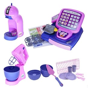 Kit prato expresso cafeteira bolo brinquedo menina 28pç
