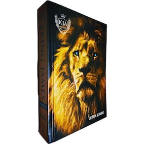 Bíblia Sagrada Kja King James Atualizada Letra Jumbo Edição De 400 Anos - 1611 Capa Dura Leão Vetor