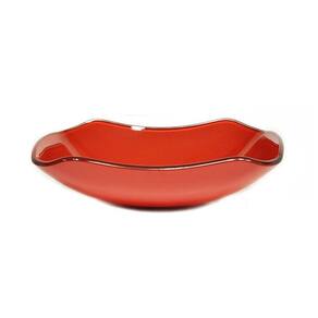 Cuba de vidro abaulada 51cm vermelho ferrari