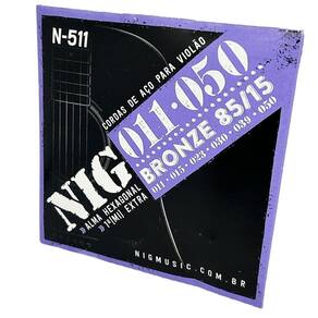 Encordoamento 011 aço violão tensão light nig n511 + corda