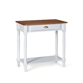 Bancada Aparador Mini Lavabo 1 Gaveta e Prateleira Linz Móveis - Branco/Imbuia Glazer