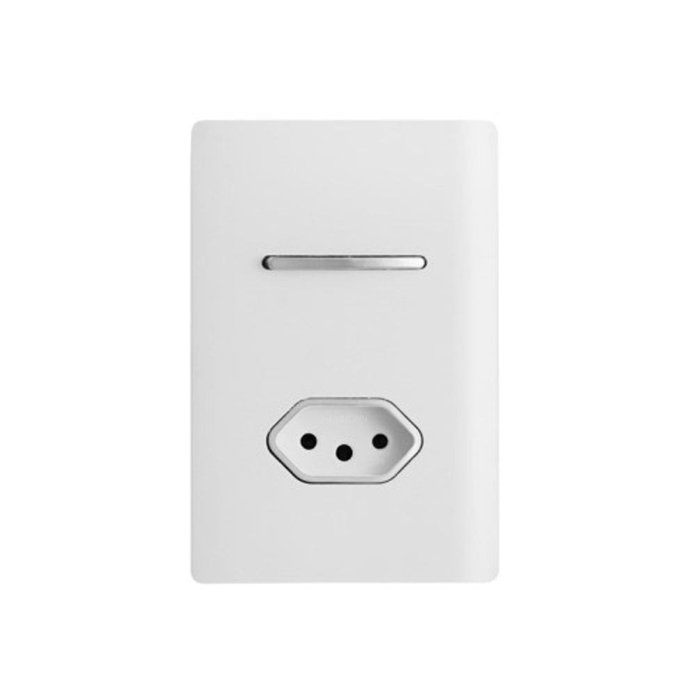 Interruptor  e tomada 10a - novara branco brilhante