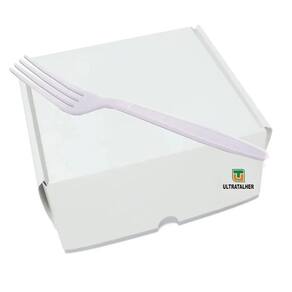 Garfo plástico refeição reforçado branco ultra 1cx c/1000