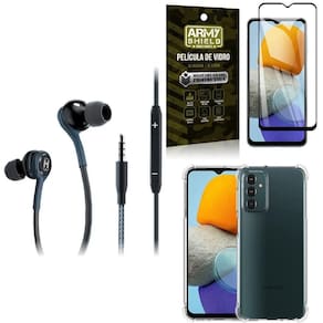 Kit capa samsung m23 5g + fone de ouvido extreme + película