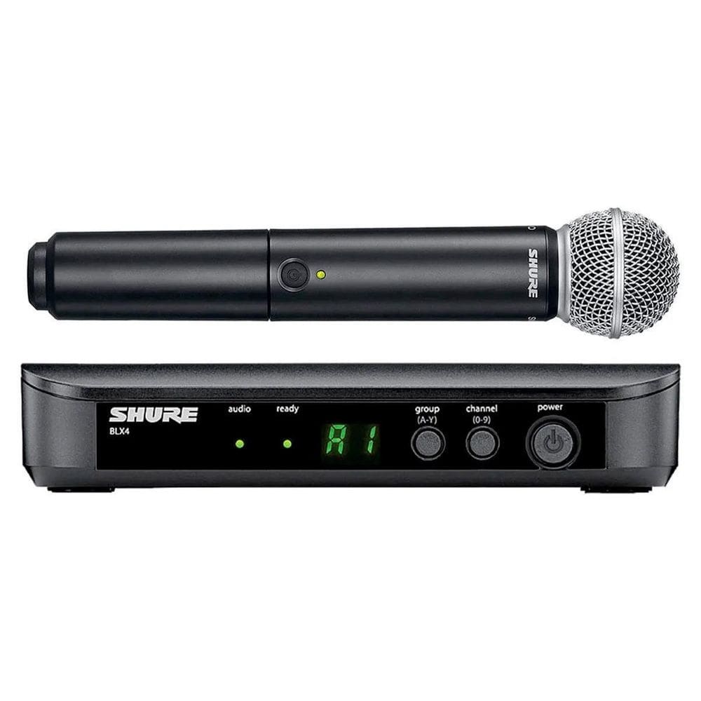 Microfone shure sem fio bastao mao blx24br/sm58