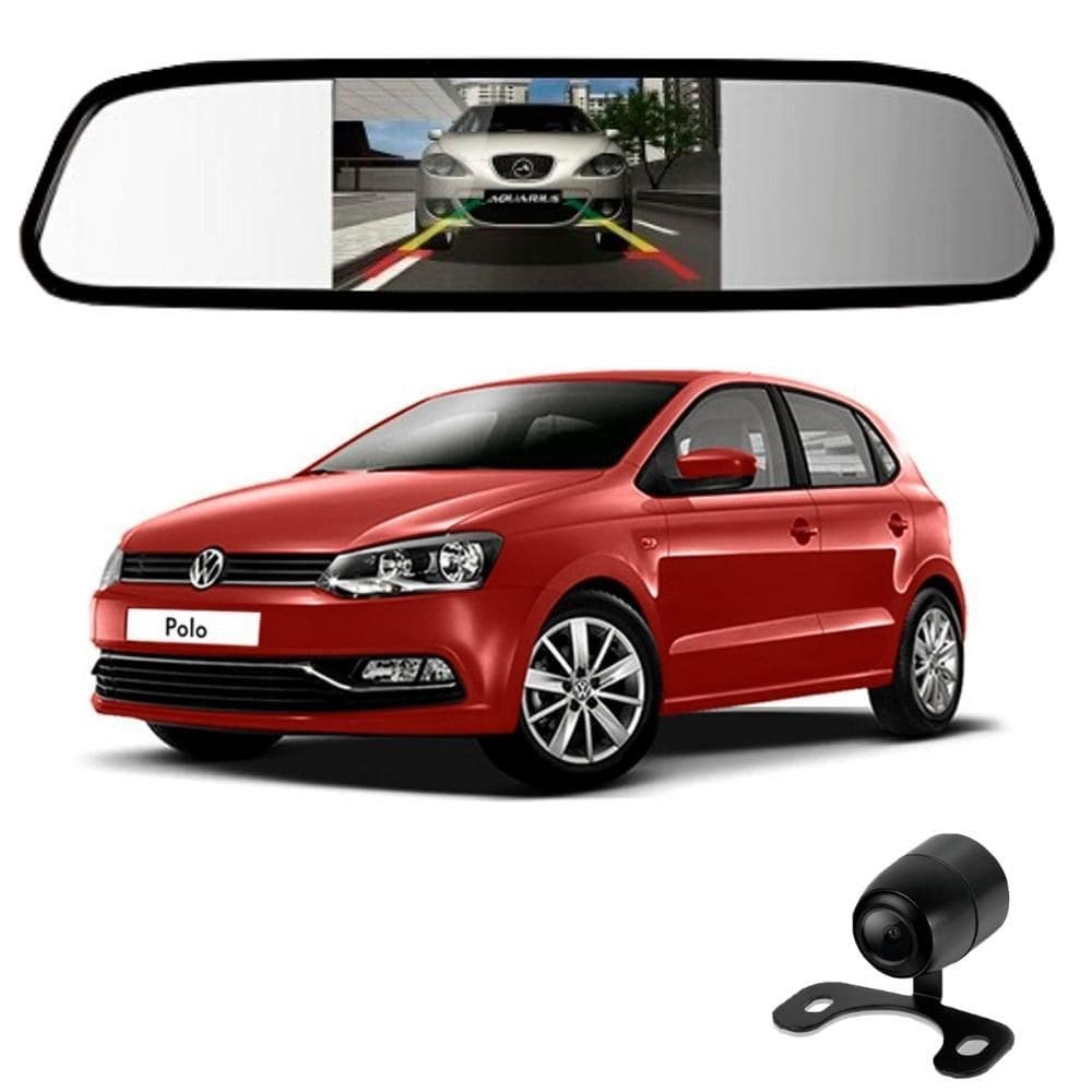 Camera de re espelho retrovisor com tela volkswagen polo