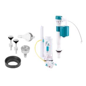 Kit Completo Total Universal p/Caixa Acoplada Entrada Ajustável e Saída Dual Flush c/2 Botões