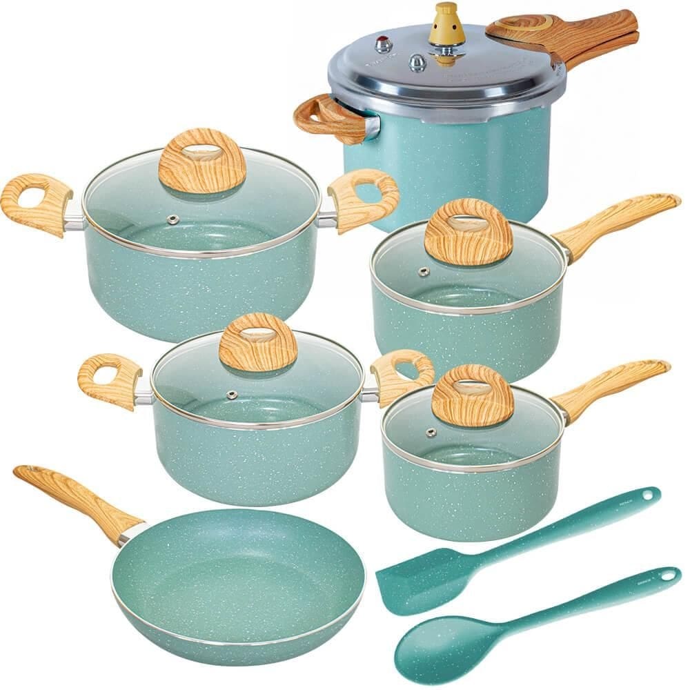 Jogo de Panelas de Indução Com Panela de Pressão CeramicLife Botanika 8 Peças - Brinox