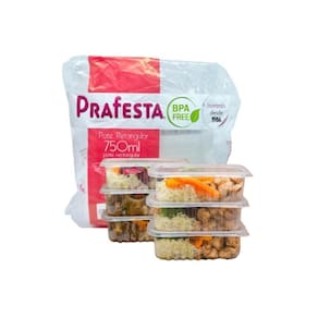 Pote retangular 750ml - resistente ao calor e frio - embanet