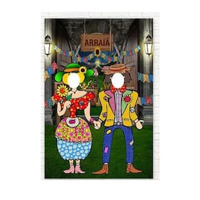 Painel Decorativo Vazado Festa junina casal caipira