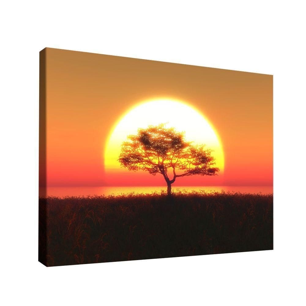 Quadro Decorativo árvore No Pôr Do Sol
