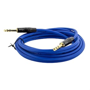 Cabo p10 para p10 estereo profissional - azul 5 mt