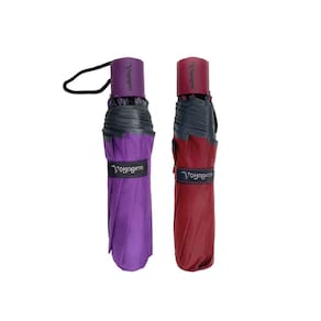 Kit 02 Guardas-Chuva Reforçado Voyagem Vermelho E Roxo 010L