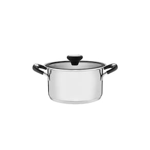 Caçarola Funda Aço Inox Com Fundo Triplo Solar Silicone 24cm - Tramontina