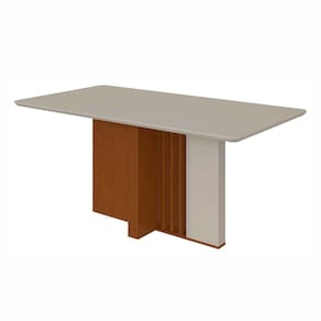 Mesa de Jantar Retangular 6 Lugares 160cm Tampo Mfd Astrid Frassino/Off White