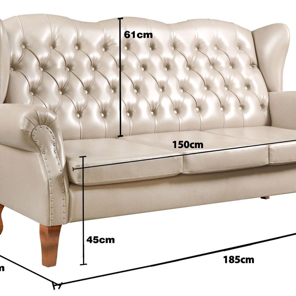 Sofá 3 Lugares Capitonê Vintage Imperador Chesterfield | Casas Bahia