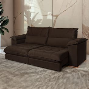 Sofá Retrátil e Reclinável 2 Lugares 200cm Italia Marrom