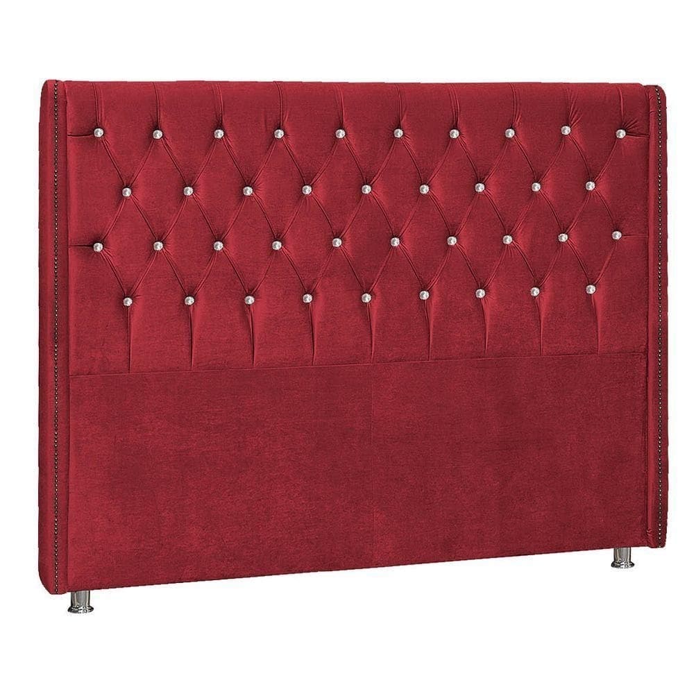Cabeceira Solteiro Tóquio P04 90 Cm Suede Vermelho