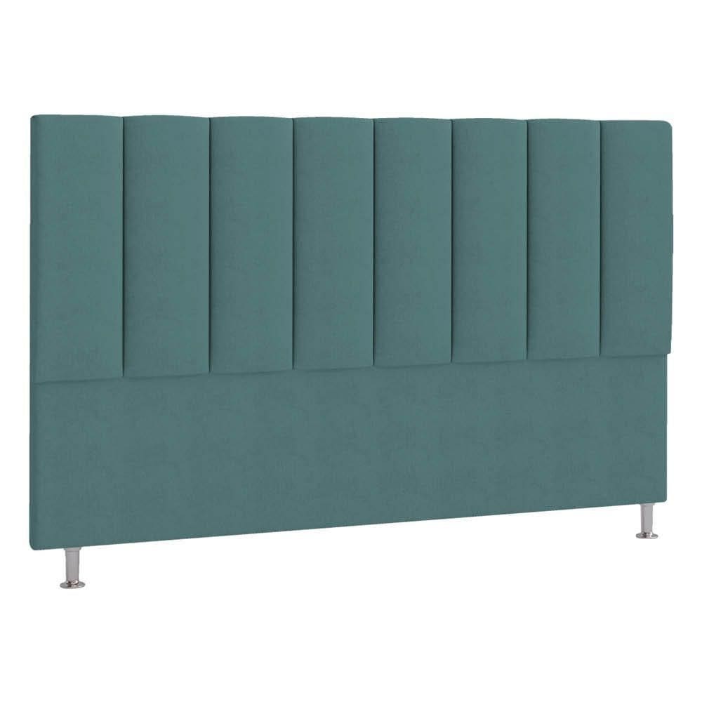 Cabeceira Casal Hannover P04 140 Cm Suede Turquesa Tca 946