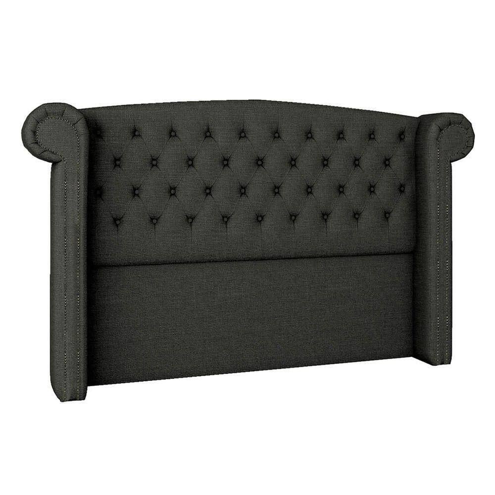 Cabeceira King Lyon P04 195 Cm Suede Cinza Escuro Tca 958
