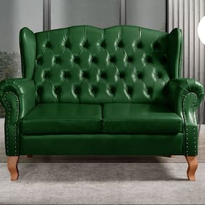 Sofá Imperador Namoradeira Chesterfield Retrô Colonial Verde