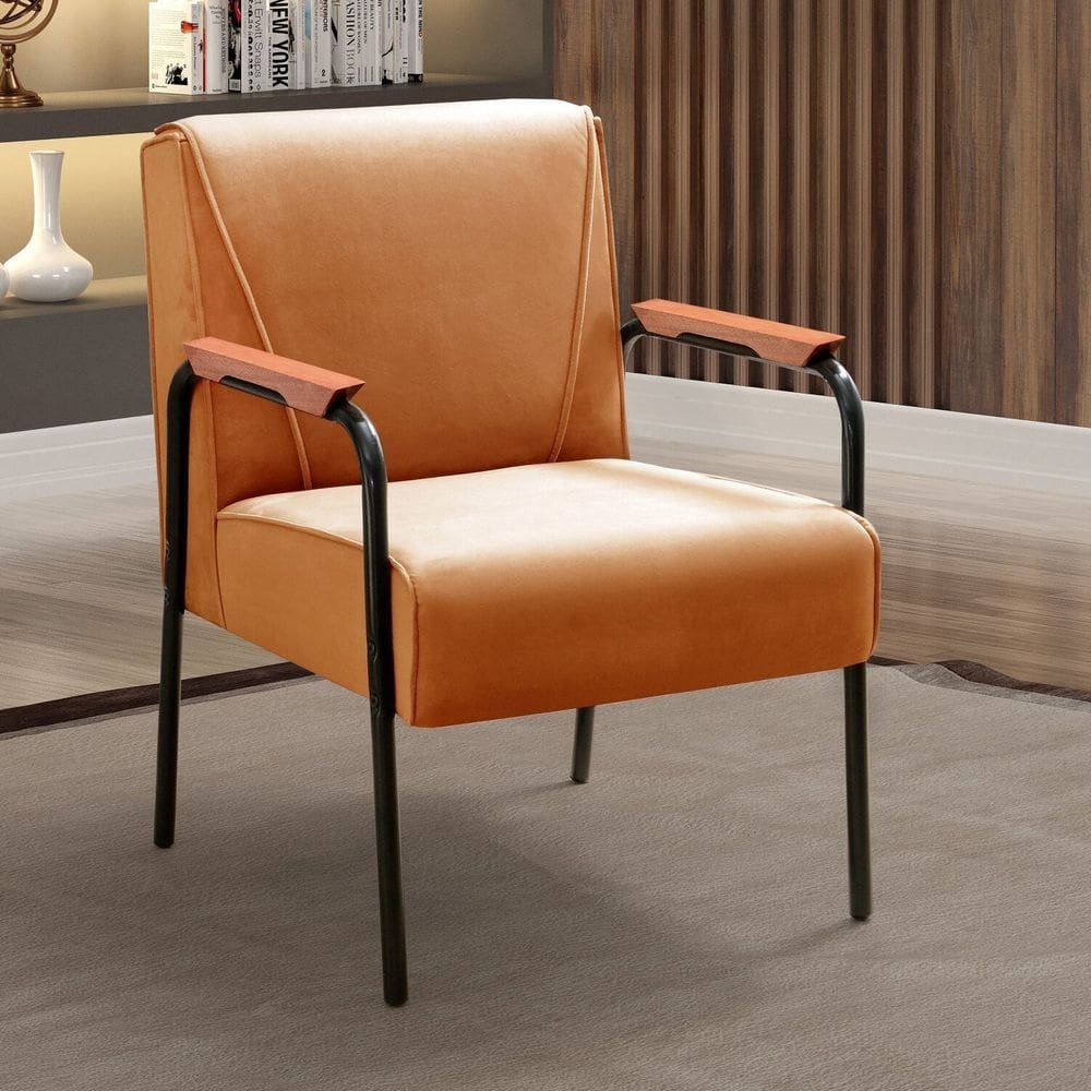 Poltrona Decorativa para Sala de Estar, Recepção Jade Terracota