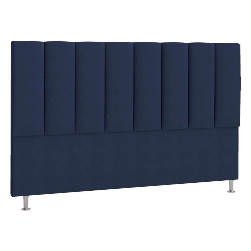 Cabeceira Solteiro Hannover P04 90 Cm Suede Azul Marinho