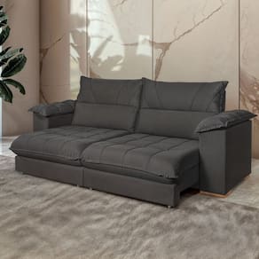 Sofá Retrátil e Reclinável 3 Lugares 250cm Italia Cinza